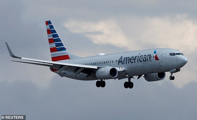 The passenger, who posted a photo of the itchy vision on Reddit under the username @HaddawayThrowaway978, was sitting in first class on American Airlines (file image)