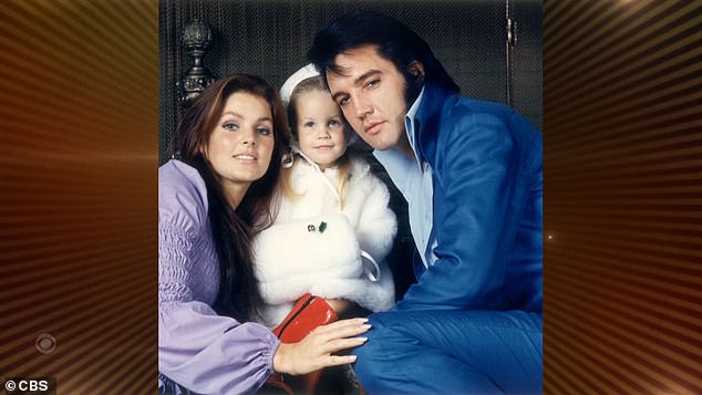 Lisa Marie pictured with her father Elvis Presley and mother Priscilla Presley