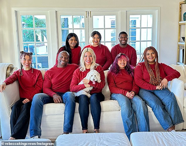 The couple pictured with their family are now empty nesters, which Rebecca described as 