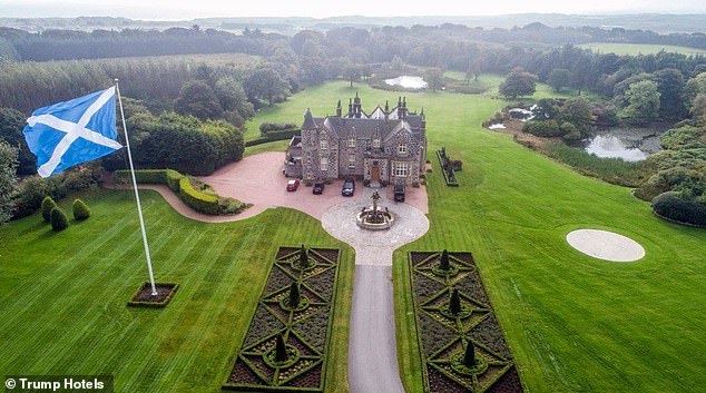 A view of the luxury Trump golf course and resort in Balmedie, Aberdeenshire