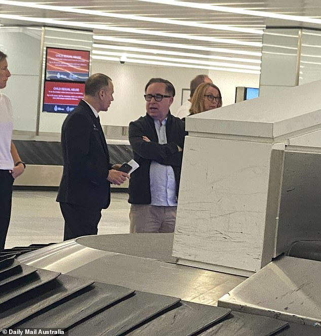 Mr Joyce will be allowed to fly first class for free until 2046 after shareholders agreed to extend the benefit for each year he was with the airline (pictured, Mr Joyce at Sydney Airport).