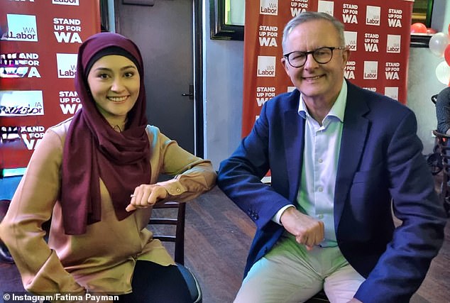 Payman (pictured with Anthony Albanese) dug into the Labor Party while speaking to Sarah Ferguson on Wednesday night.