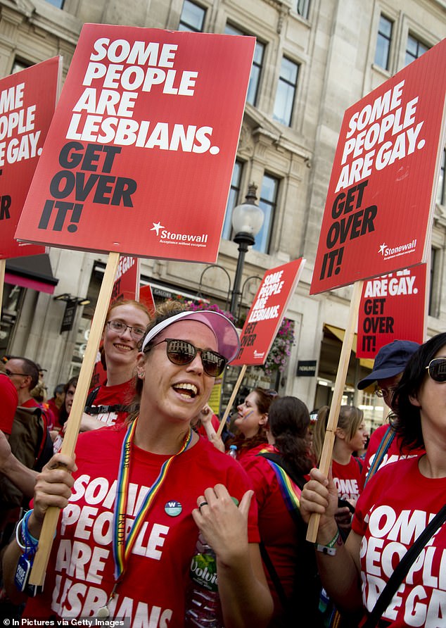 Bosses at the charity Stonewall, which campaigns for lesbian, gay, bisexual and transgender rights, have come under fire from the trans community (File Image)