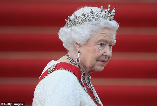 Queen Elizabeth (pictured) arriving at a state banquet in her honor in Berlin, 2015