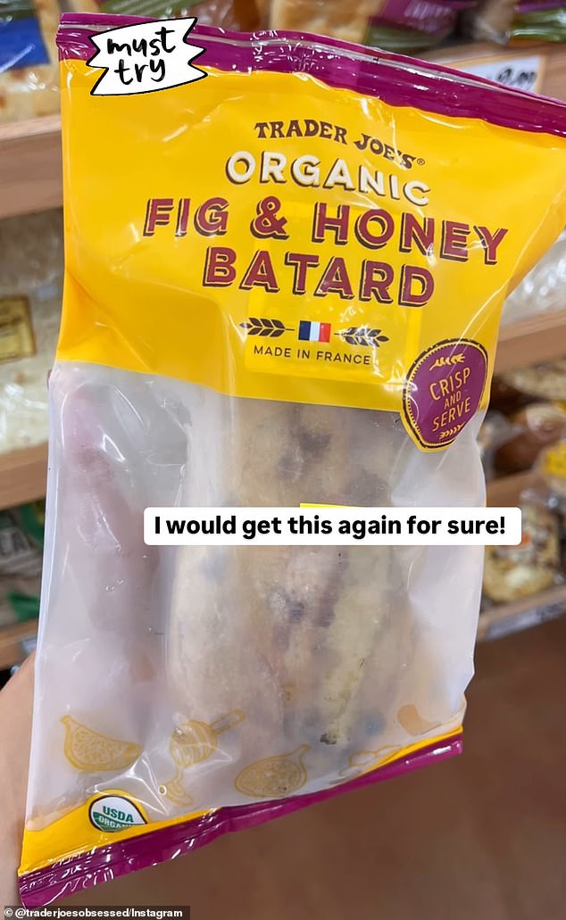 The fig and honey batard was presented on the website as an organic, artisanal bread from a French bakery, incorporating dried figs and honey for a sweet and subtle combination of fruit flavor.