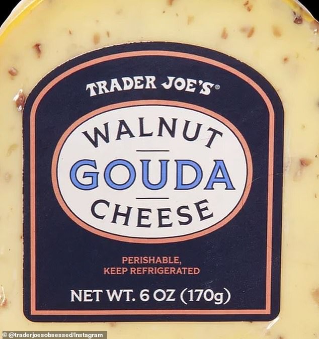 Trader Joe's recommends pairing the pecan cheese with fresh apple slices and cranberry pumpkin crisps, accompanied by a nice glass of pinot noir.