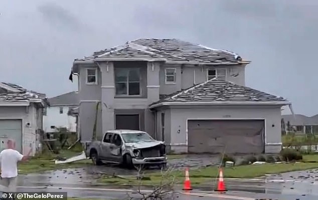 Roofs of homes were destroyed by the intense winds of the tornado