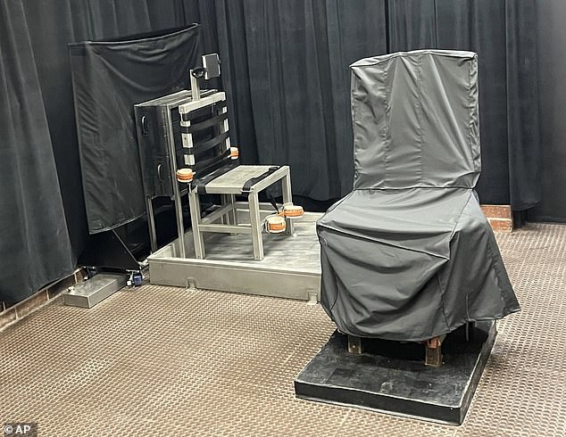 The South Carolina Department of Corrections death chamber includes the electric chair (right) and the firing squad chair (left).