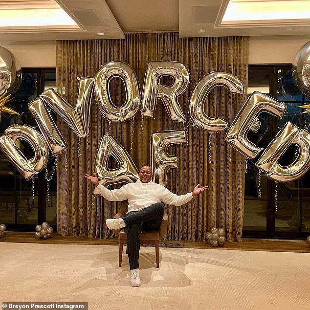 At the time of his split from Young, Dr. Dre was seen on Instagram posing in front of a decorative balloon that read, 'DIVORCED AF.'