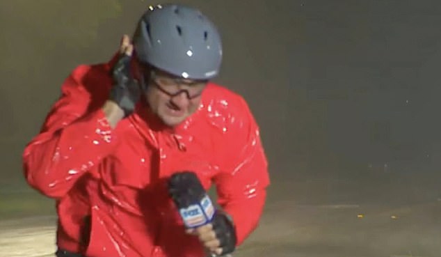 A soaked Ray was caught on camera attempting to report from the heart of Hurricane Milton as the ferocious storm made landfall Wednesday night.