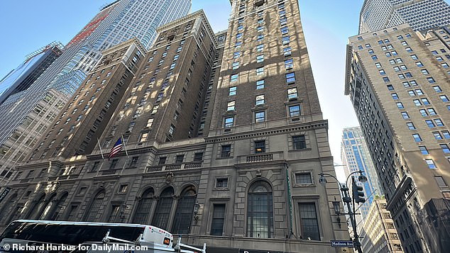 Some of the city's most iconic hotels have been commandeered to accommodate the influx, including the four-star Row NYC Hotel in Times Square and the Roosevelt near Grand Central (pictured).