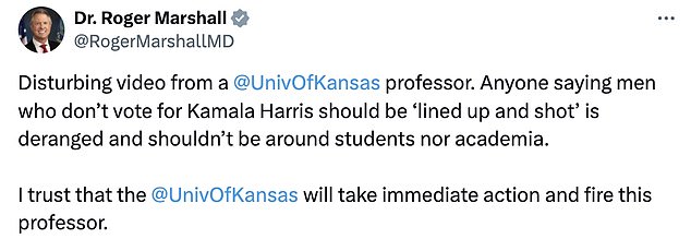 1728537233 857 University of Kansas professor sidelined after violent comments about men