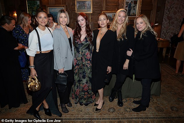 Maria Menounos, Jessica Biel, Sammi Yorn, Kate Hudson, Beth Yorn and Julie Yorn are seen from left to right.