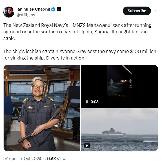 Online trolls jumped on Commander Gray's identity to suggest she had been chosen to captain the $93 million Navy ship because of her gender and sexuality, rather than her qualifications.