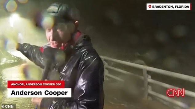 The dedicated news anchor - known for his coverage of natural disasters - then proceeded to continue his reporting.