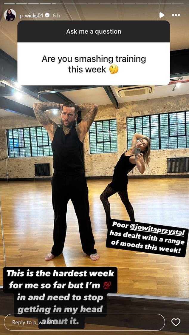 Pete and Jowita are set to perform a Quickstep on The Jam's A Town Called Malice, and the TV personality revealed on Instagram that it's been his toughest week yet.