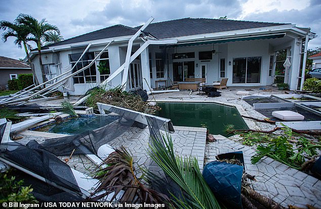 A tornado severely damaged a home on the Binks Estate in Wellington, Florida, on Wednesday before Hurricane Milton made landfall.