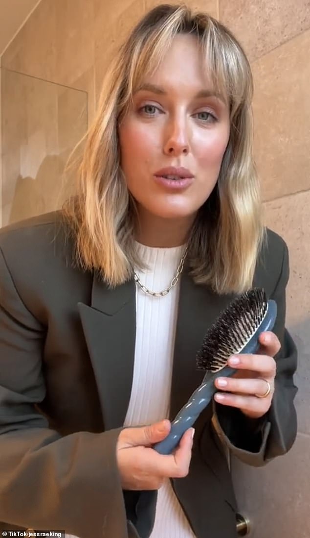 Jess King, 34, reviewed a La Bonne Brosse brush on her TikTok channel and shared her thoughts with her 20,000 followers.