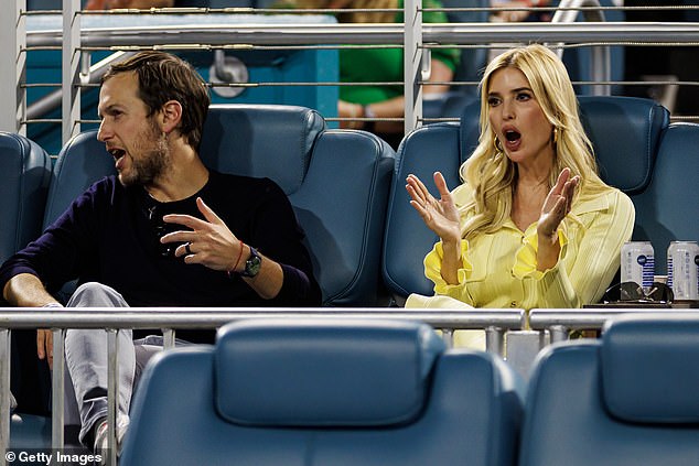 Ivanka Trump and her husband Jared Kushner attend the quarterfinals of the Miami Open