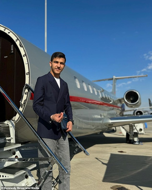 Self-proclaimed millionaire Ali photographed traveling on a private plane