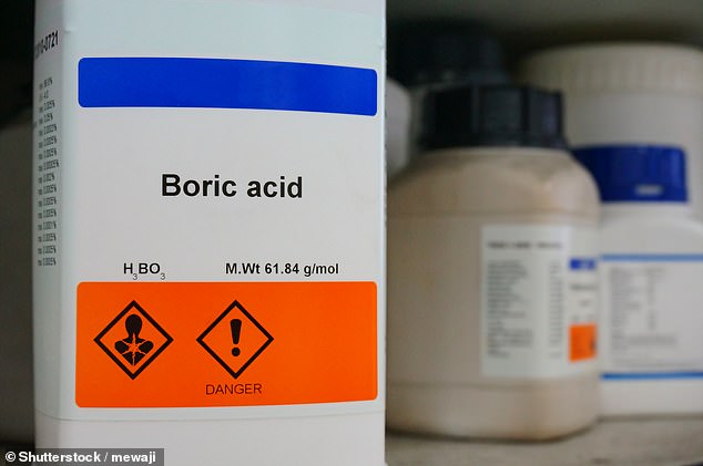 Boric acid, typically used as an effective insecticide, is found in low doses in certain pharmaceutical products, including those used to treat vaginal infections.