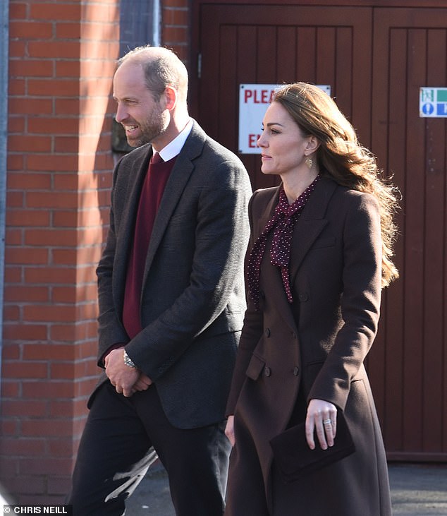 The royal couple also spent time with dance teacher Leanne Lucas, 35, who was seriously injured while protecting the youngsters (Prince William and Princess Kate are pictured Thursday).