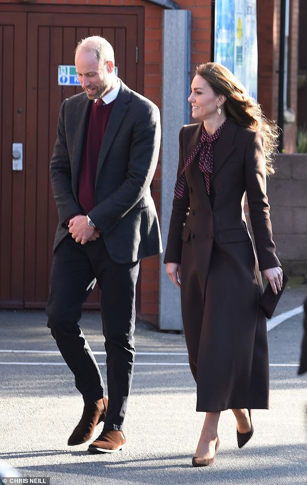 The trip was the first public engagement since Catherine announced she had completed her chemotherapy treatment (Kate and William are pictured today in Southport)