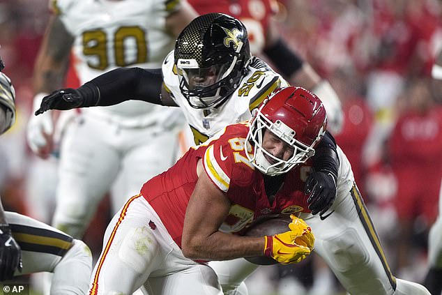 Kameron's brother Khalen tackled Kelce during the Chiefs-Saints matchup on Monday night.