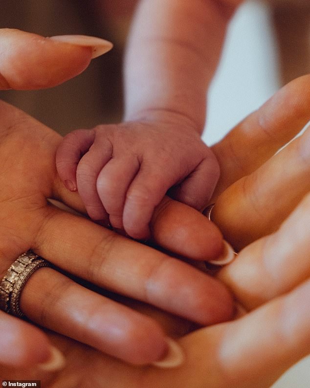 The sports power couple announced the happy news on Instagram on Thursday by sharing a precious photo of their newborn son's tiny hand wrapped around his mother's finger.