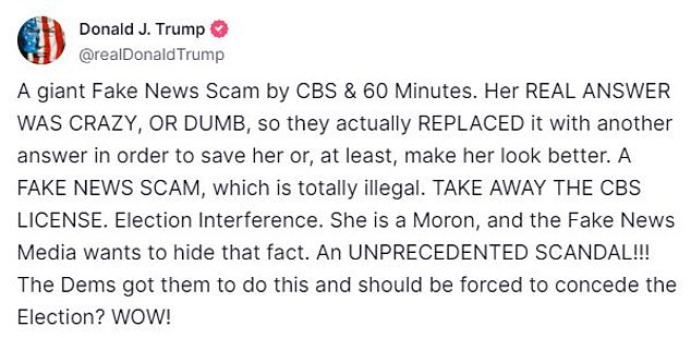 1728583828 317 Trump demands CBS is taken off air after editing Kamala