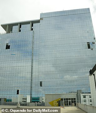 The gusts knocked out windows of a high-rise building in downtown Tampa.