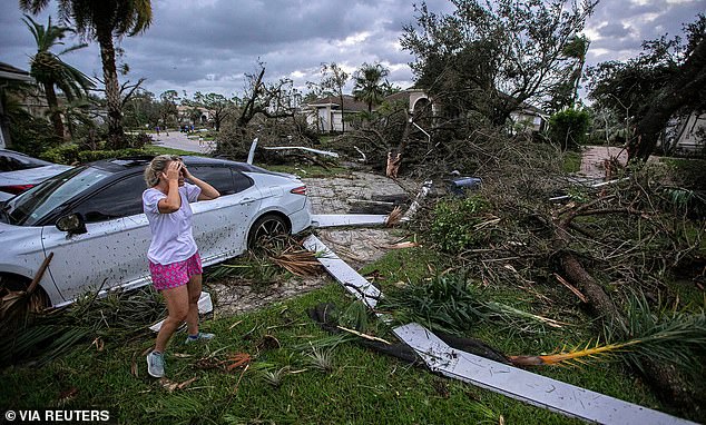 And while many praised the singer's 'generosity', others criticized her for not doing more. The destruction of Hurricane Milton is seen