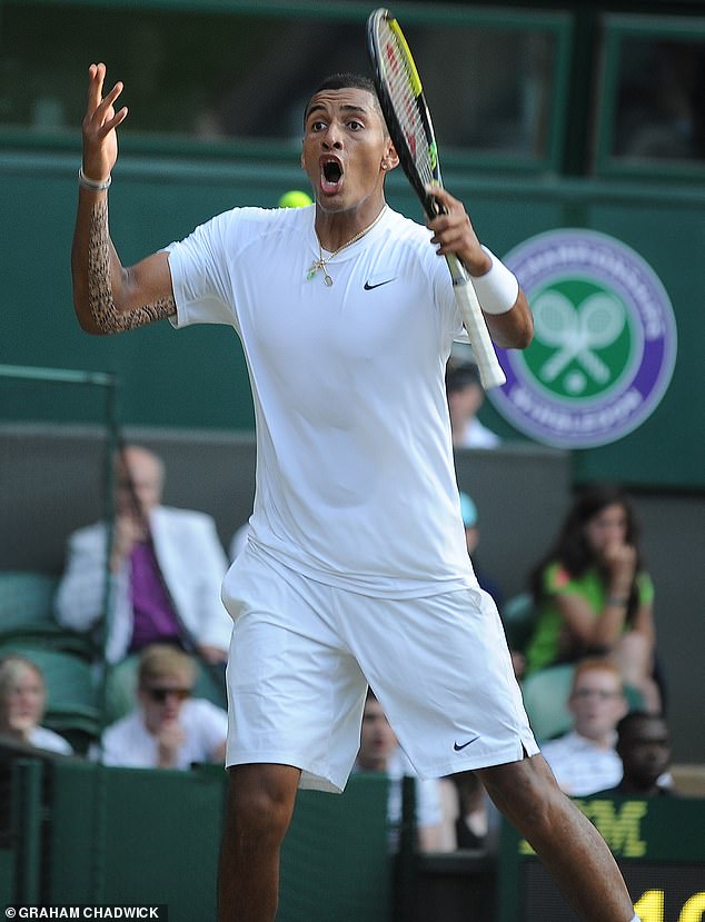 In 2014, a baby-faced Nick Kyrgios announced himself to the tennis world by beating Nadal in four sets at Wimbledon (pictured).