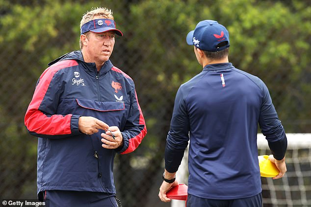 The Roosters coach (pictured left) and his wife had to be airlifted to hospital for treatment for their injuries.