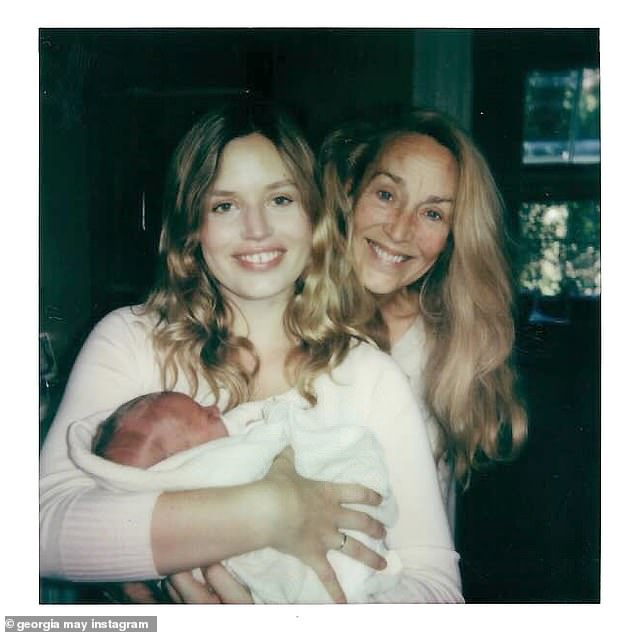 Georgia May (left), daughter of Sir Mick Jagger and Jerry Hall, is a mother