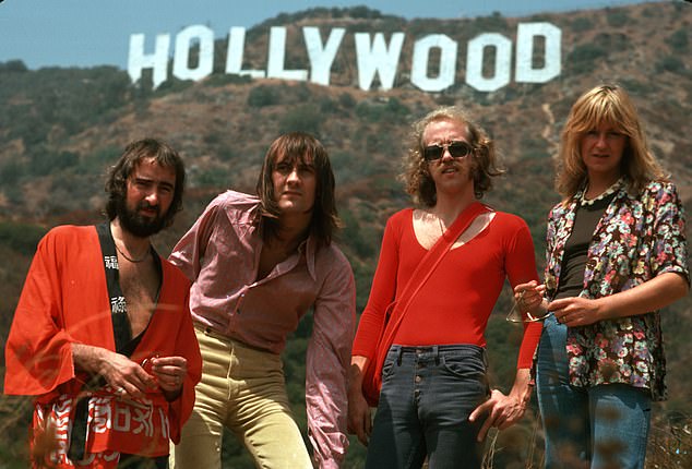 Fleetwood Mac (LR: John McVie, Mick Fleetwood, Bob Welch and Christine McVie) in Los Angeles in August 1974