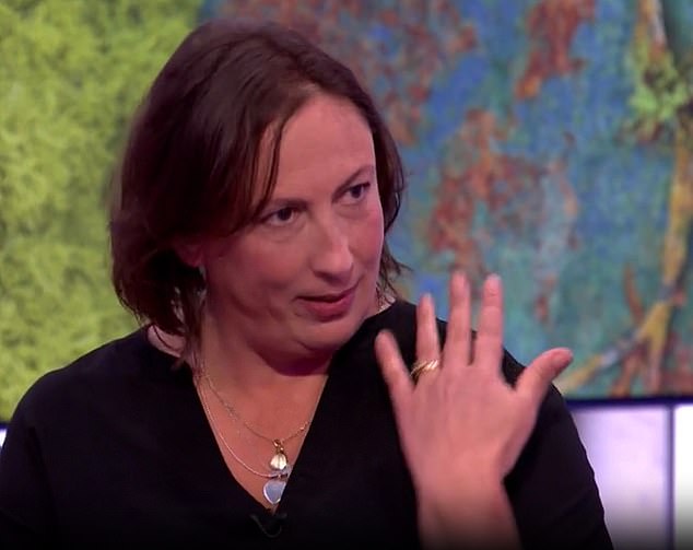 Miranda Hart on The One Show with her wedding ring after revealing that she got married at 51