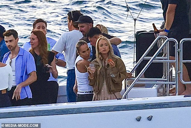 Jackie was seen partying with her new friend Pip Edwards on the luxury yacht.