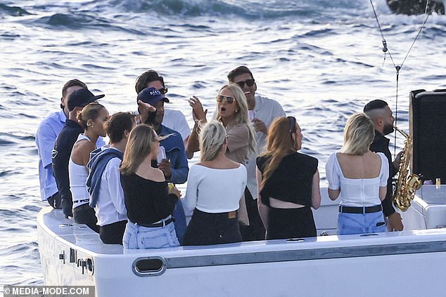 Jackie seemed to be having the time of her life with her friends during her gift day, who were entertained by a KIIS FM listener who works for Luxury Marine.