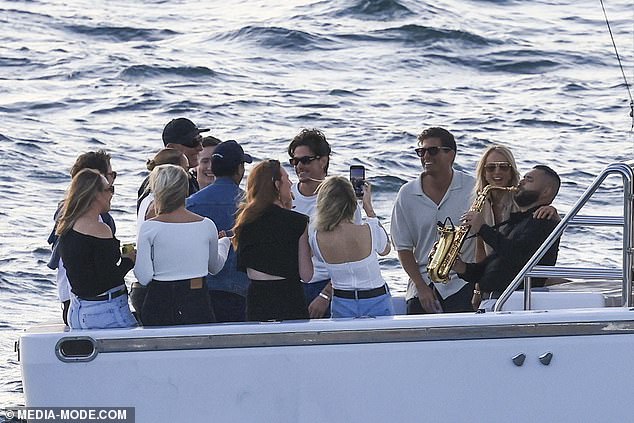 Everyone seemed to be having a great time as they cruised around Sydney Harbor and partied with music, before mooring up to listen to Rüfüs Du Sol's sunset concert.