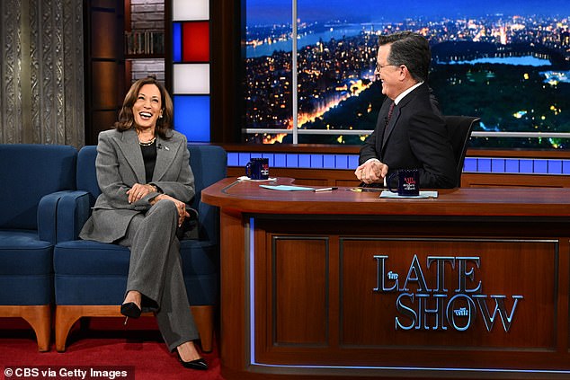 Harris appeared on the Late Show with Stephen Colbert earlier this week.