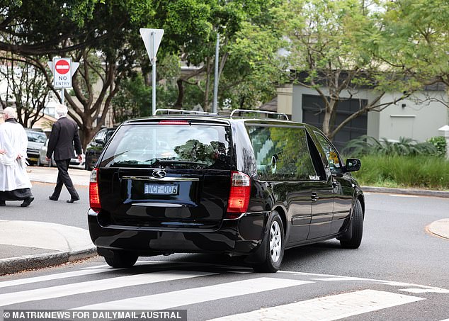 Savana Calvo's coffin is removed from the church of San Marcos after the funeral