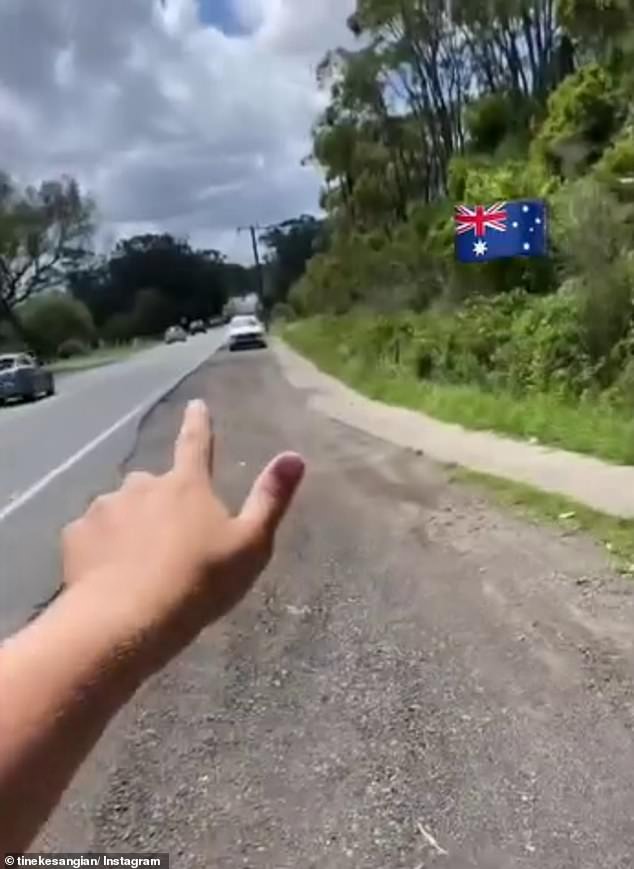 The man said police used two vehicles: one to monitor warning signs and the other to monitor speed cameras on the side of busy roads (pictured).