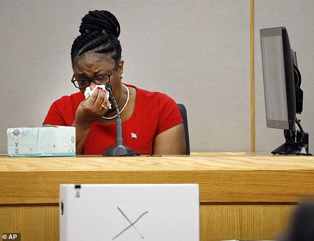 His mother, Allison Jean (pictured at Guyger's sentencing in 2019), said the family 