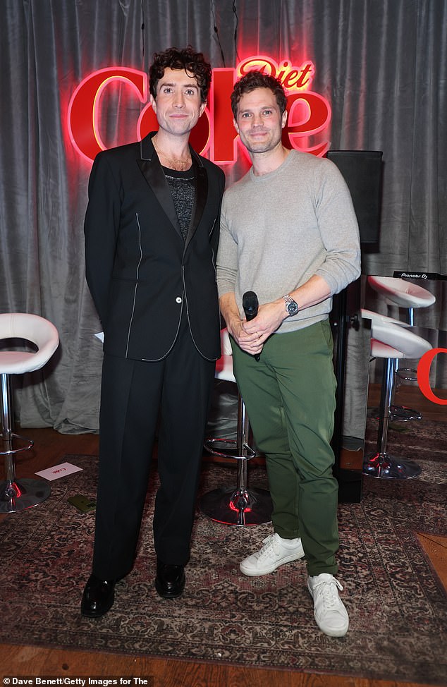 The Irish actor, 42, has taken on the role of ambassador for the drinks brand with a campaign encouraging fans to proudly own their unique tastes (pictured with Nick Grimshaw).