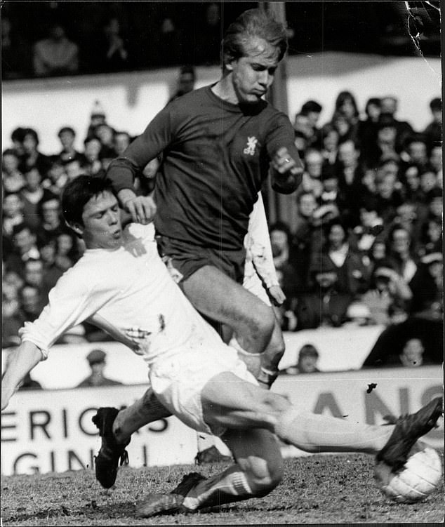 Perryman, left, in action with Tottenham Hotspur during a London derby against Chelsea.