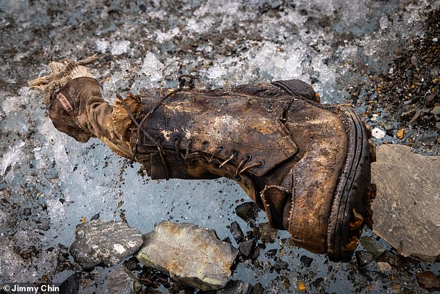 The foot and boot were found on Everest's Central Rongbuk Glacier, beneath the mountain's north face and at a lower altitude than where Mallory's remains were found in 1999.