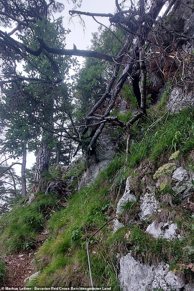 Andreas stumbled 60 meters down partially vertical rocky terrain