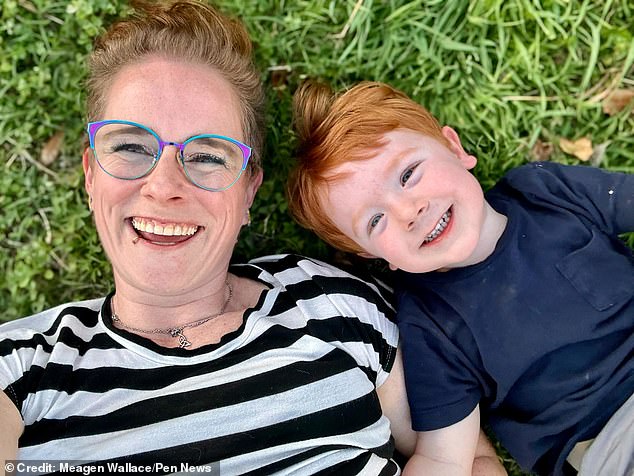 Meagen Wallace and her three-year-old son, Jameson, stumbled upon the gruesome scene while going to preschool in Austin, Texas.