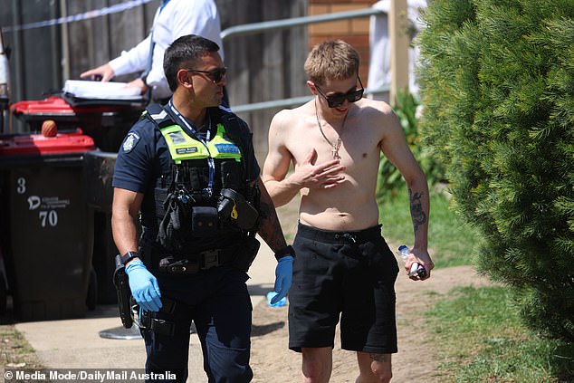 Meanwhile, a shirtless man was arrested at the property, but Victoria Police told Daily Mail Australia the arrest was not related to the dog attack.